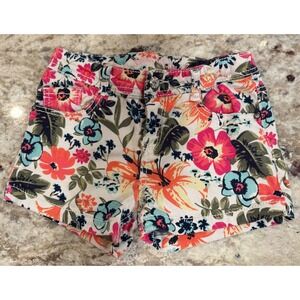 Red Camel Girls Floral Denim Shorts Multicolor Size 12 Adjustable Waist 4341112